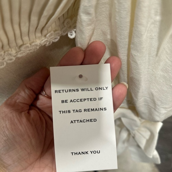 Rare NWT For Love And Lemons Creamsicle Crop Top Linen Embroidered Medium Sheer - Picture 11 of 13